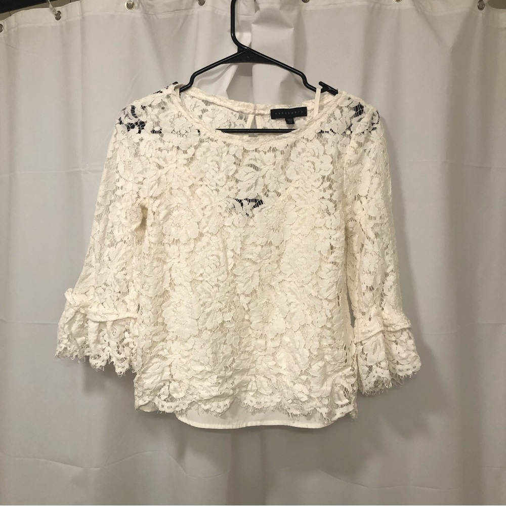 White lacy top